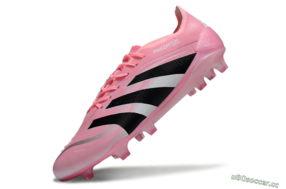 Men's Adidas Predator 25 Elite FG Firm Ground Low-Tops Football Boots - Pink/Soft Pink/Jet Black 5