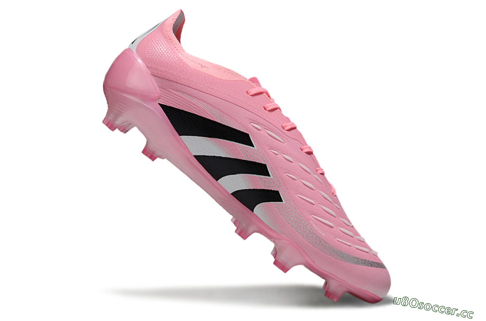 Men's Adidas Predator 25 Elite FG Firm Ground Low-Tops Football Boots - Pink/Soft Pink/Jet Black 4