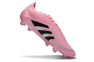 Men's Adidas Predator 25 Elite FG Firm Ground Low-Tops Football Boots - Pink/Soft Pink/Jet Black