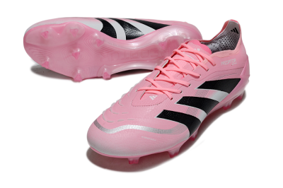 Men's Adidas Predator 25 Elite FG Firm Ground Low-Tops Football Boots - Pink/Soft Pink/Jet Black