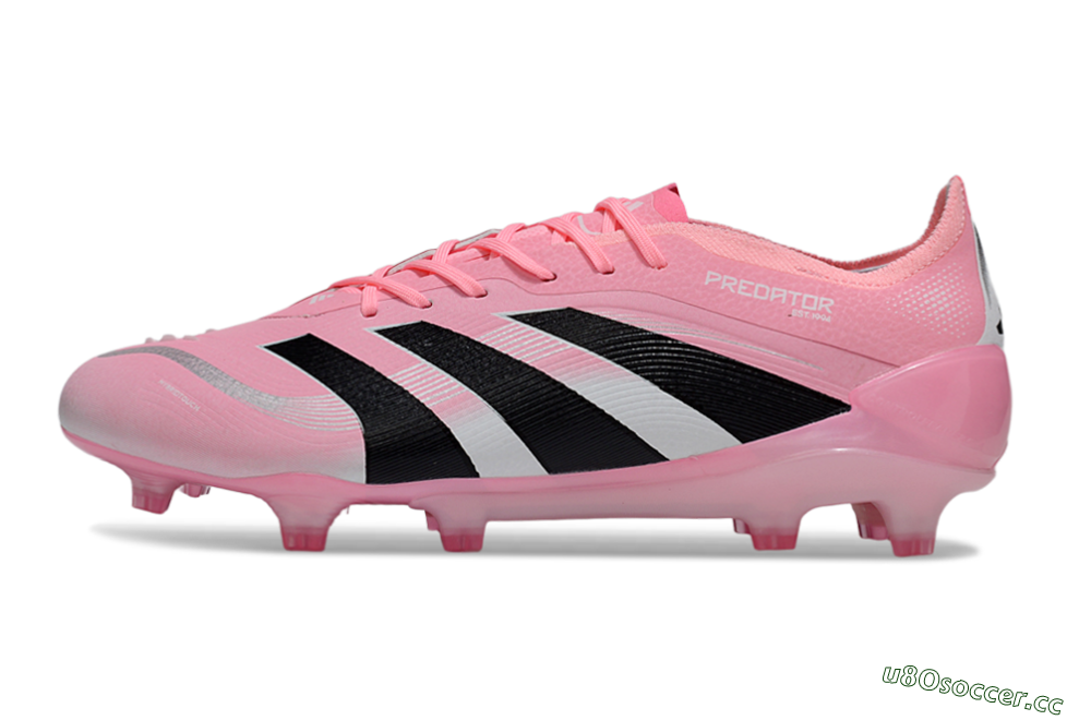 Men's Adidas Predator 25 Elite FG Firm Ground Low-Tops Football Boots - Pink/Soft Pink/Jet Black 0