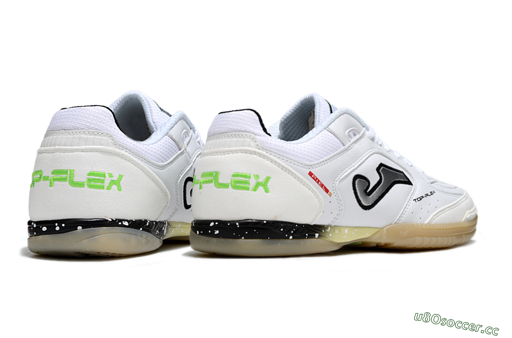 Men's Joma Top Flex IC Indoor & Futsal Low-Tops Football Shoes - White/Black/Green 6