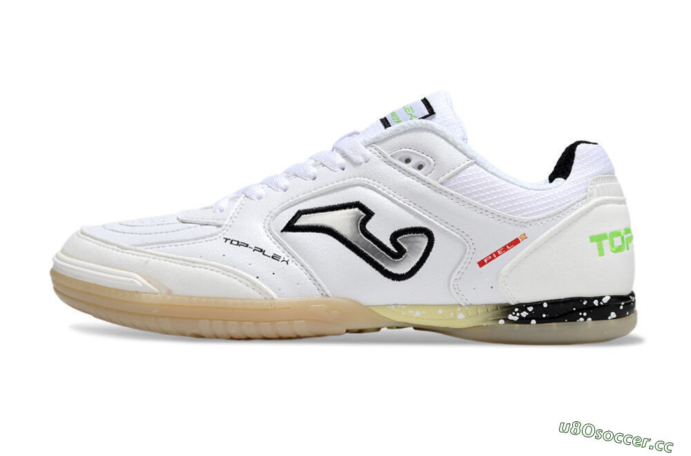 Men's Joma Top Flex IC Indoor & Futsal Low-Tops Football Shoes - White/Black/Green 0