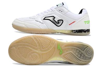 Men's Joma Top Flex IC Indoor & Futsal Low-Tops Football Shoes - White/Black/Green