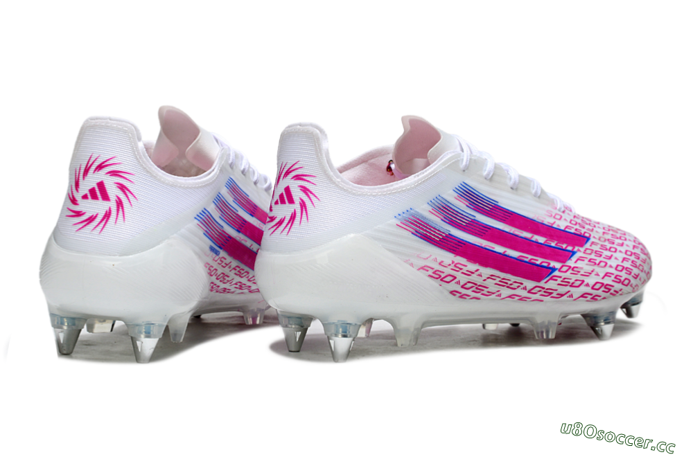Men's Adidas F50 Elite SG Soft Ground Low-Tops Football Boots - White/Bright Pink/Blue Fusion 6