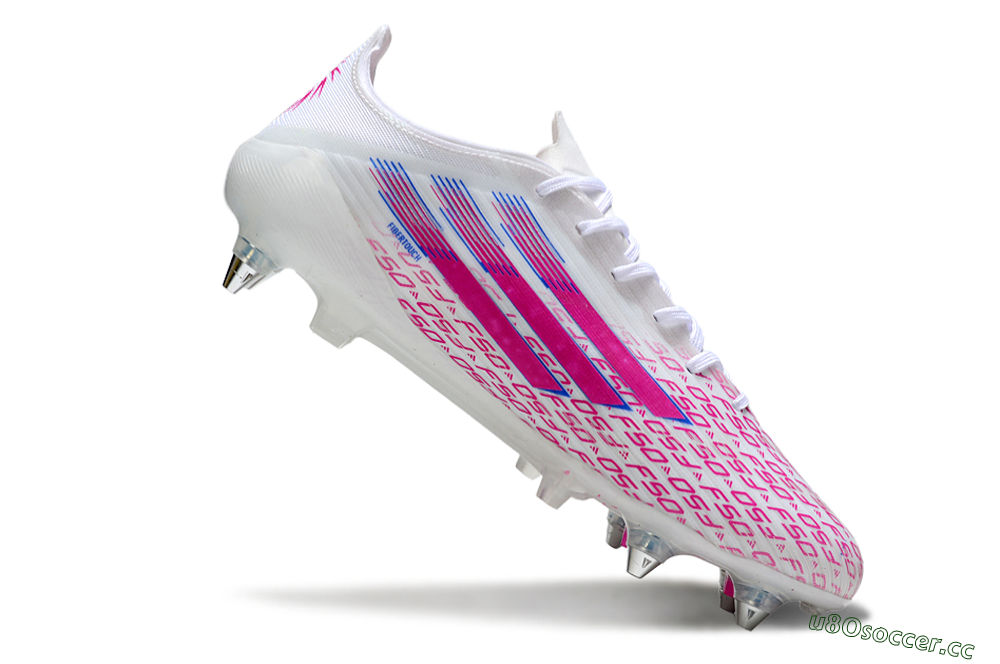 Men's Adidas F50 Elite SG Soft Ground Low-Tops Football Boots - White/Bright Pink/Blue Fusion 4