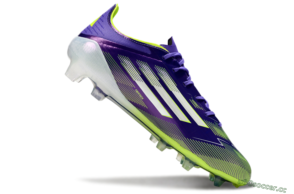 Unisex Adidas F50 Elite FG Firm Ground Low-Tops Football Boots - Purple/Vivid Green/Neon Purple 4