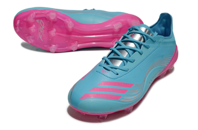 Unisex Messi x Adidas F50 Elite FG Firm Ground Low-Tops Football Boots - Cyan/Pink/Light Blue