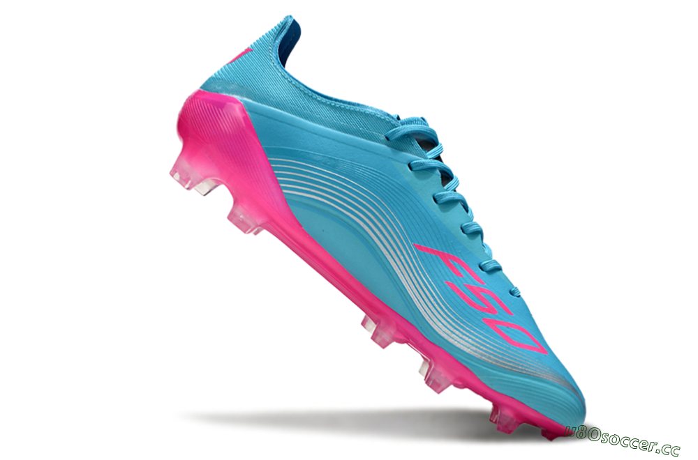 Unisex Messi x Adidas F50 Elite FG Firm Ground Low-Tops Football Boots - Cyan/Pink/Light Blue 4