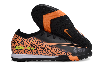 Unisex Nike Air Zoom Mercurial Vapor 16 Elite TF Artificial Turf Low-Tops Football Shoes - Black/Vibrant Orange/Neon Green