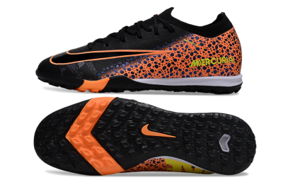 Unisex Nike Air Zoom Mercurial Vapor 16 Elite TF Artificial Turf Low-Tops Football Shoes - Black/Vibrant Orange/Neon Green