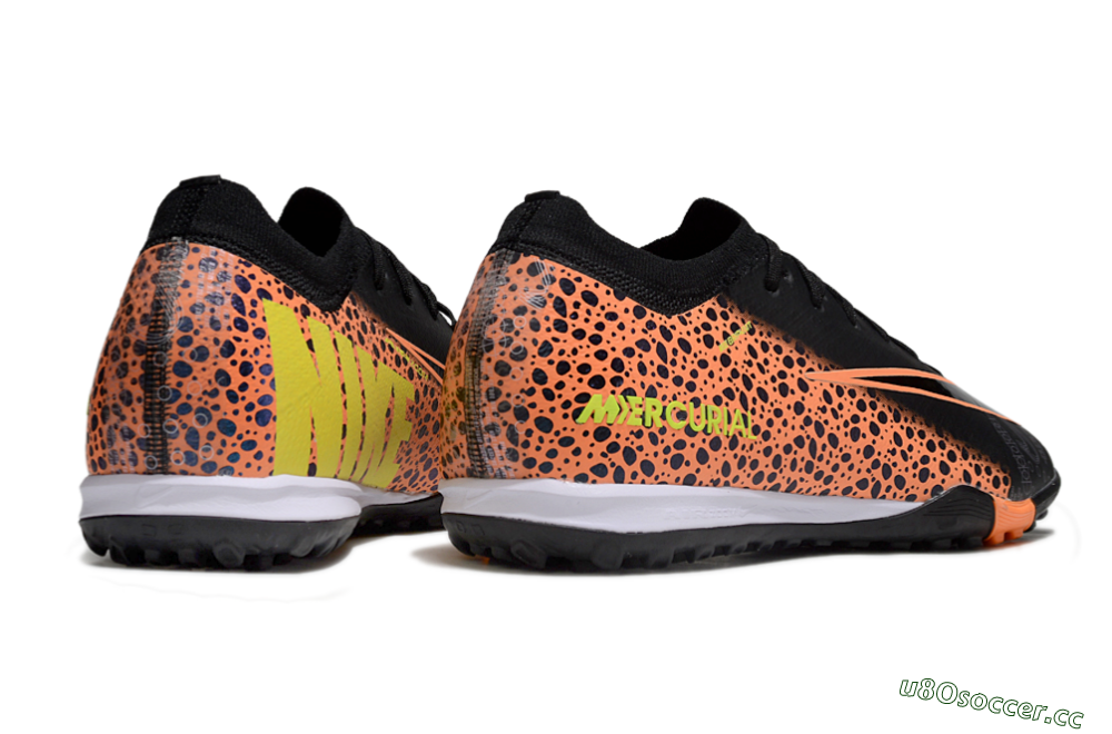 Unisex Nike Air Zoom Mercurial Vapor 16 Elite TF Artificial Turf Low-Tops Football Shoes - Black/Vibrant Orange/Neon Green 6