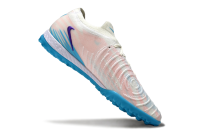 Men's Nike Phantom GX 2 Elite TF Artificial Turf Low-Tops Football Shoes - White/Azure Blue/Purple Fizz