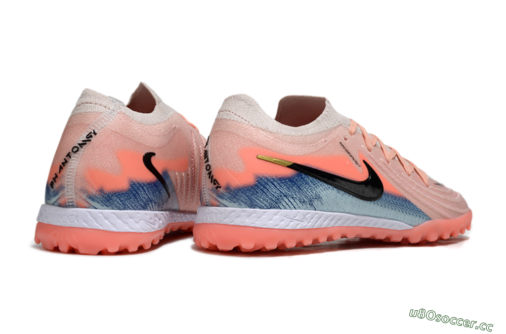 Men's Nike Phantom GX 2 Elite TF Artificial Turf Low-Tops Football Shoes - Pink/Coral Glow/Sky Blue 6