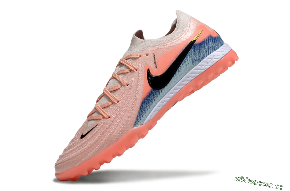 Men's Nike Phantom GX 2 Elite TF Artificial Turf Low-Tops Football Shoes - Pink/Coral Glow/Sky Blue 5