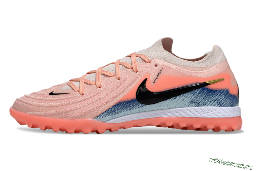 Men's Nike Phantom GX 2 Elite TF Artificial Turf Low-Tops Football Shoes - Pink/Coral Glow/Sky Blue 0