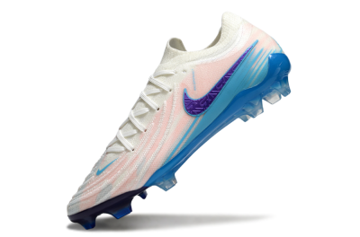 Men's Nike Phantom GX 2 Elite FG Firm Ground Low-Tops Football Boots - White/Sky Blue/Purple