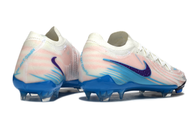 Men's Nike Phantom GX 2 Elite FG Firm Ground Low-Tops Football Boots - White/Sky Blue/Purple