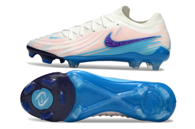 Men's Nike Phantom GX 2 Elite FG Firm Ground Low-Tops Football Boots - White/Sky Blue/Purple
