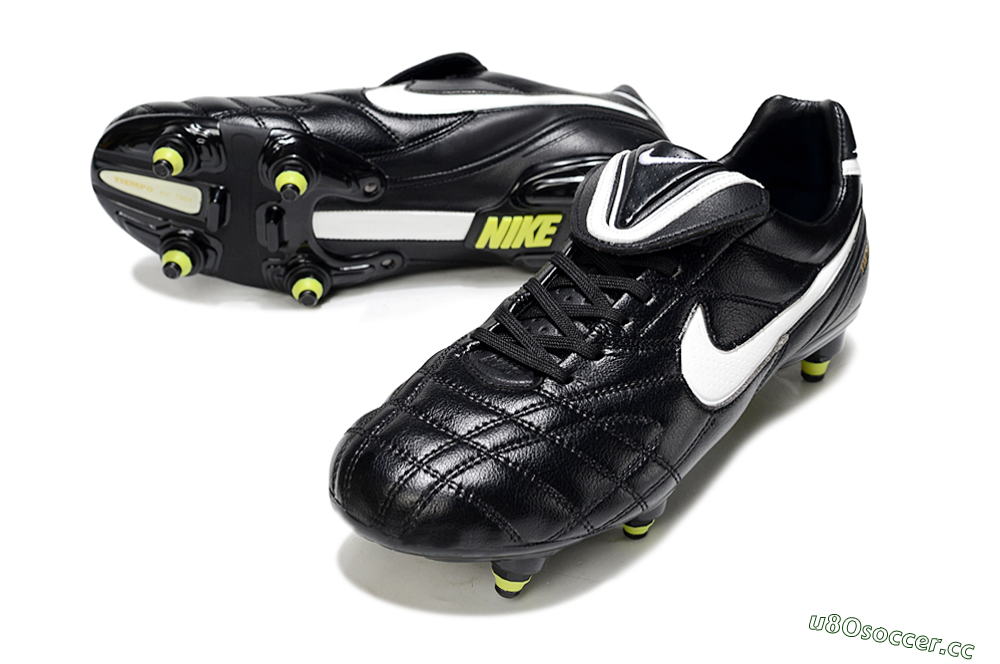 Men's Nike Tiempo Legend 10 Elite SG Soft Ground Low-Tops Football Boots - Black/Electric Yellow/White 3
