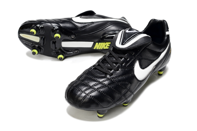 Men's Nike Tiempo Legend 10 Elite SG Soft Ground Low-Tops Football Boots - Black/Electric Yellow/White
