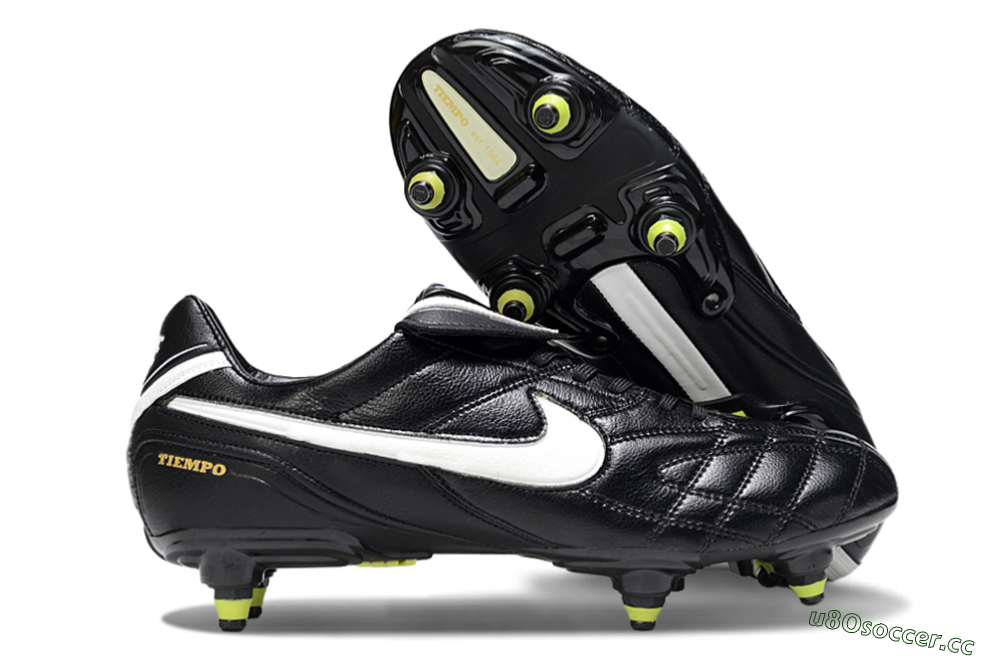 Men's Nike Tiempo Legend 10 Elite SG Soft Ground Low-Tops Football Boots - Black/Electric Yellow/White 2