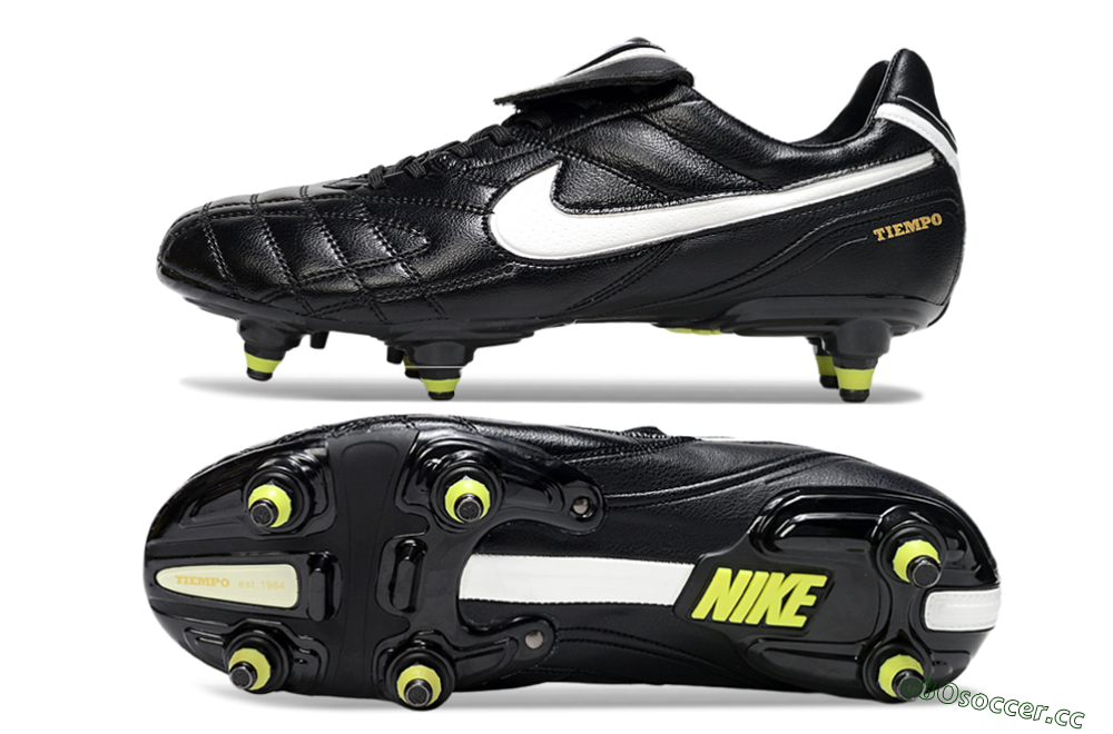 Men's Nike Tiempo Legend 10 Elite SG Soft Ground Low-Tops Football Boots - Black/Electric Yellow/White 1