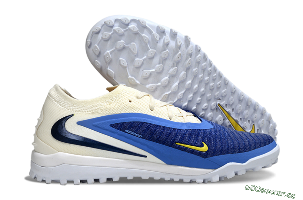 Unisex Nike Phantom 6 Low Elite TF Artificial Turf Low-Tops Football Shoes - Blue/Navy Blue/Light Yellow 2