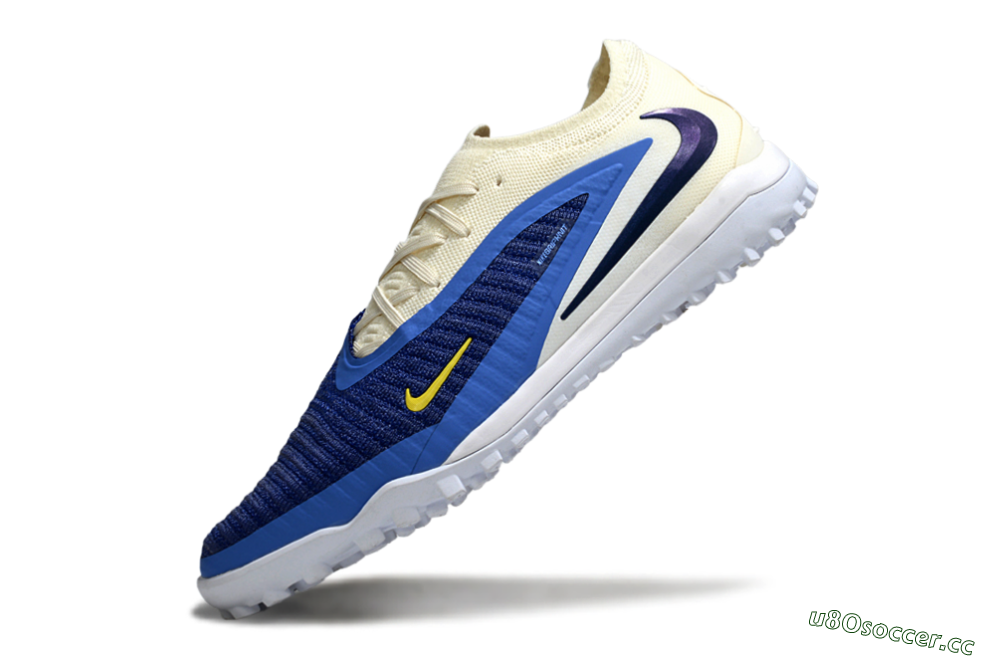 Unisex Nike Phantom 6 Low Elite TF Artificial Turf Low-Tops Football Shoes - Blue/Navy Blue/Light Yellow 5