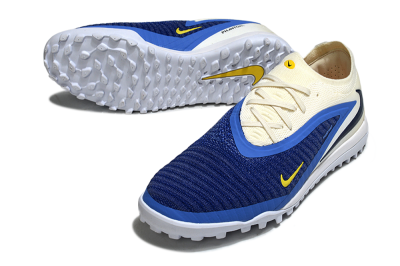Unisex Nike Phantom 6 Low Elite TF Artificial Turf Low-Tops Football Shoes - Blue/Navy Blue/Light Yellow