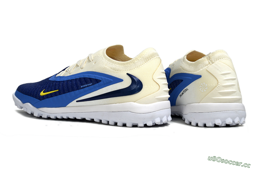 Unisex Nike Phantom 6 Low Elite TF Artificial Turf Low-Tops Football Shoes - Blue/Navy Blue/Light Yellow 6
