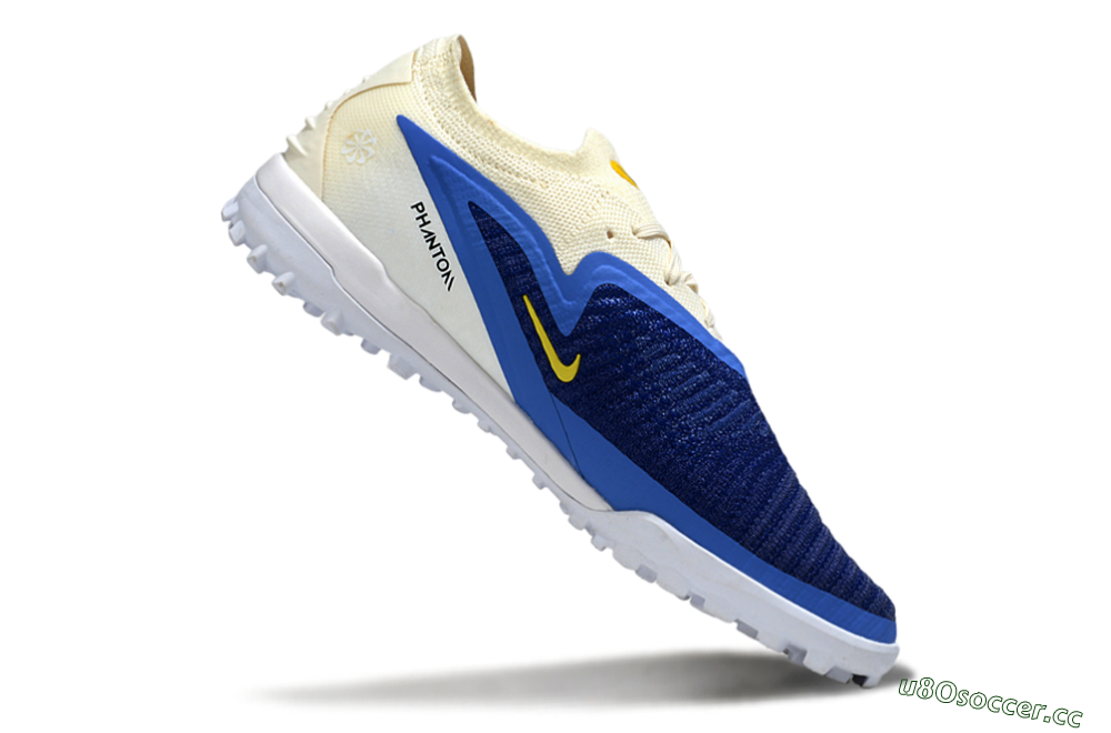 Unisex Nike Phantom 6 Low Elite TF Artificial Turf Low-Tops Football Shoes - Blue/Navy Blue/Light Yellow 4