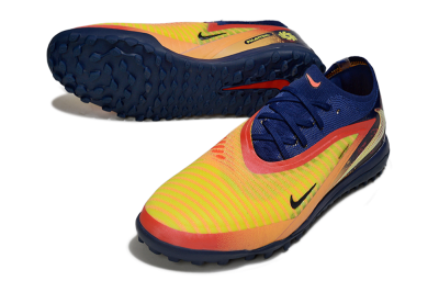 Unisex Nike Phantom 6 Low Elite TF Artificial Turf Low-Tops Football Shoes - Yellow/Sunset Orange/Navy Blue