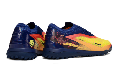 Unisex Nike Phantom 6 Low Elite TF Artificial Turf Low-Tops Football Shoes - Yellow/Sunset Orange/Navy Blue