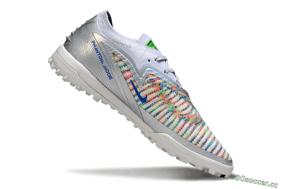 Unisex Nike Phantom 6 Low Elite TF Artificial Turf Low-Tops Football Shoes - White/Electric Green/Coral Pink 4