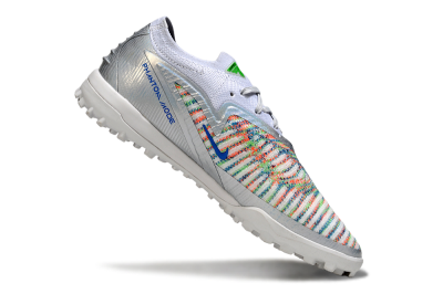 Unisex Nike Phantom 6 Low Elite TF Artificial Turf Low-Tops Football Shoes - White/Electric Green/Coral Pink