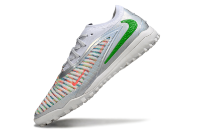 Unisex Nike Phantom 6 Low Elite TF Artificial Turf Low-Tops Football Shoes - White/Electric Green/Coral Pink