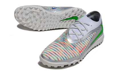 Unisex Nike Phantom 6 Low Elite TF Artificial Turf Low-Tops Football Shoes - White/Electric Green/Coral Pink