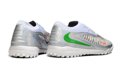 Unisex Nike Phantom 6 Low Elite TF Artificial Turf Low-Tops Football Shoes - White/Electric Green/Coral Pink