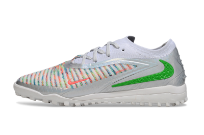 Unisex Nike Phantom 6 Low Elite TF Artificial Turf Low-Tops Football Shoes - White/Electric Green/Coral Pink