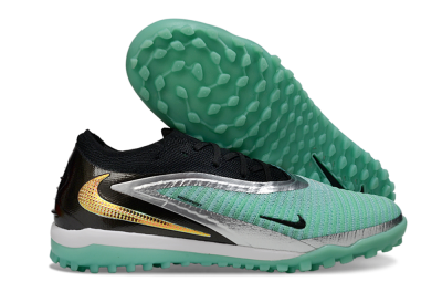 Unisex Nike Phantom 6 Low Elite TF Artificial Turf Low-Tops Football Shoes - Green/Aqua Breeze/Silver Glimmer