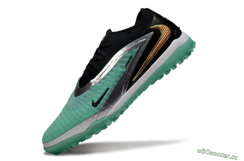 Unisex Nike Phantom 6 Low Elite TF Artificial Turf Low-Tops Football Shoes - Green/Aqua Breeze/Silver Glimmer 5