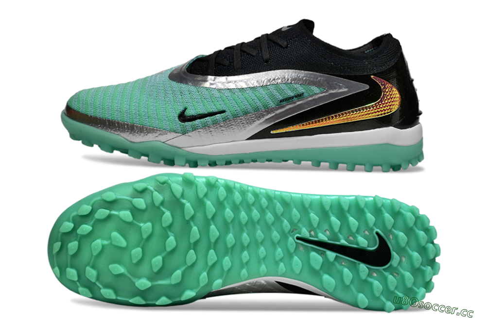 Unisex Nike Phantom 6 Low Elite TF Artificial Turf Low-Tops Football Shoes - Green/Aqua Breeze/Silver Glimmer 1