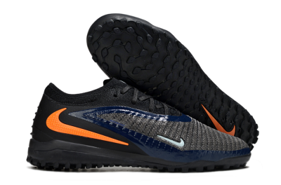 Unisex Nike Phantom 6 Low Elite TF Artificial Turf Low-Tops Football Shoes - Black/Navy Blue/Neon Orange