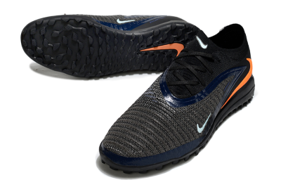 Unisex Nike Phantom 6 Low Elite TF Artificial Turf Low-Tops Football Shoes - Black/Navy Blue/Neon Orange