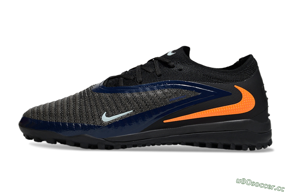 Unisex Nike Phantom 6 Low Elite TF Artificial Turf Low-Tops Football Shoes - Black/Navy Blue/Neon Orange 0