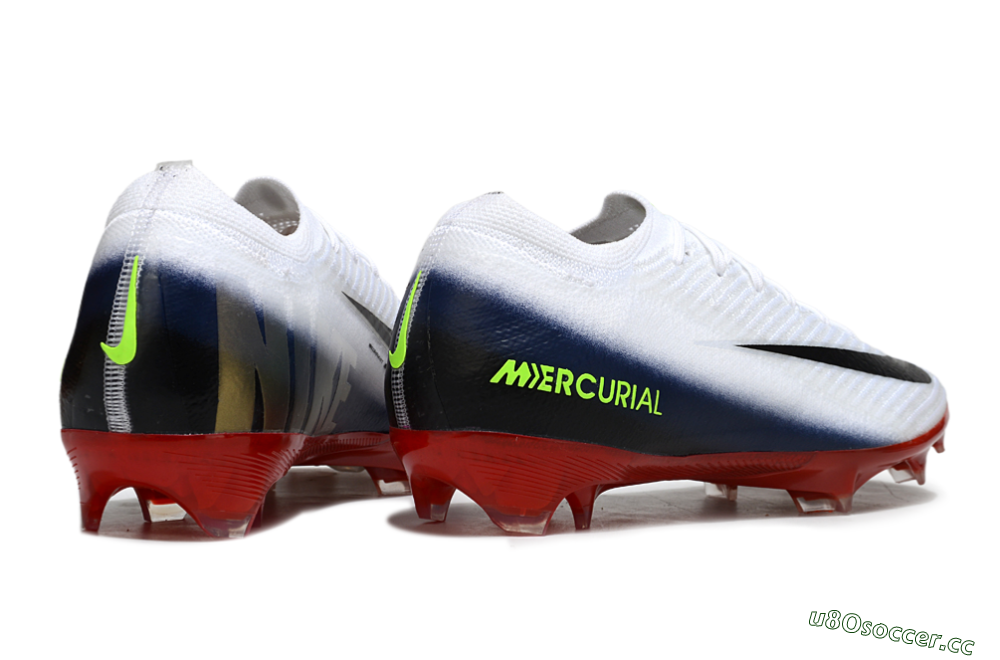 Unisex Nike Air Zoom Mercurial Vapor 16 Elite FG Firm Ground Low-Tops Football Boots - White/Vibrant Red/Navy Blue 6
