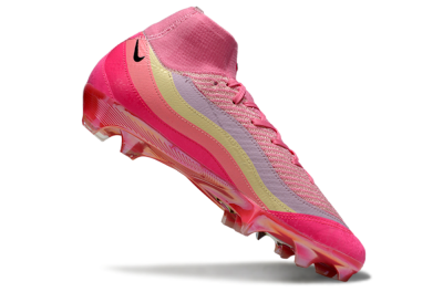 Unisex Nike Air Zoom Mercurial Superfly 10 Elite FG Firm Ground High-Tops Football Boots - Pink/Blazing Pink/Sunny Yellow