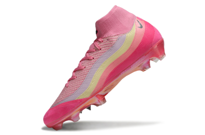 Unisex Nike Air Zoom Mercurial Superfly 10 Elite FG Firm Ground High-Tops Football Boots - Pink/Blazing Pink/Sunny Yellow