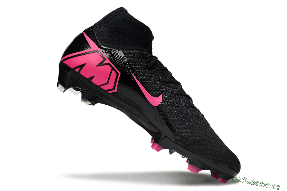 Unisex Nike Air Zoom Mercurial Superfly 10 Elite FG Firm Ground High-Tops Football Boots - Black/Neon Pink/Blue Burst 4